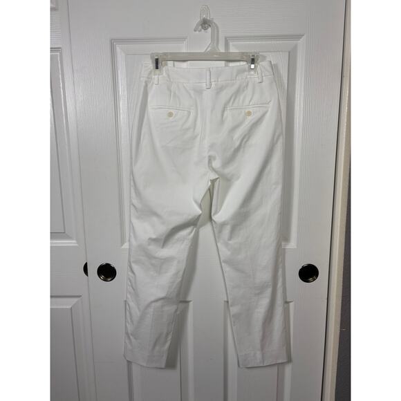 Weekend Max Mara White Cropped Cigarrete Trousers Women's Size 6 Stretch Cotton - Picture 4 of 11